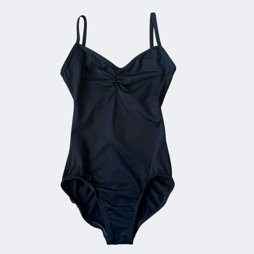 Eurotard Dancewear Black Pinch Front Camisole Leotard Size XS
